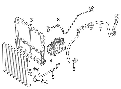 Condenser, Compressor & Lines for 2013 Mercedes-Benz SL63 AMG #0