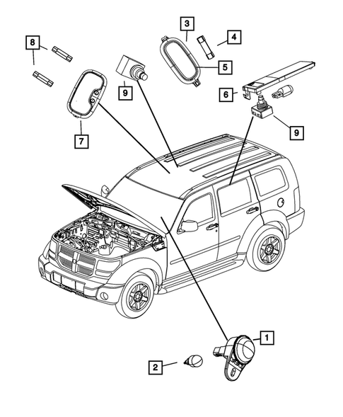 Lamps-Interior and Exterior for 2010 Jeep Liberty #2