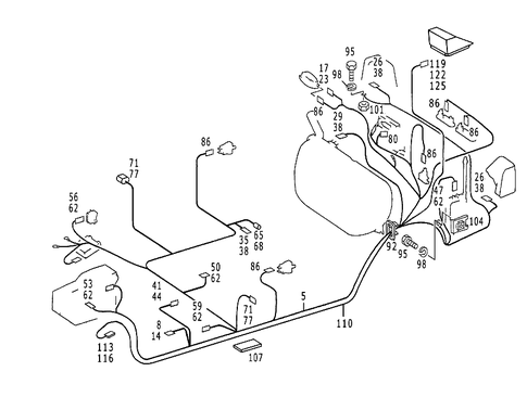 Tail Lamp Cable Harness for 1993 Mercedes-Benz 300E #0