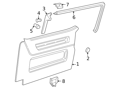 Interior Trim - Side Door for 1997 Volkswagen EuroVan #0