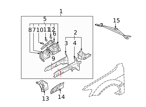 Structural Components & Rails for 2005 Mitsubishi Lancer #0