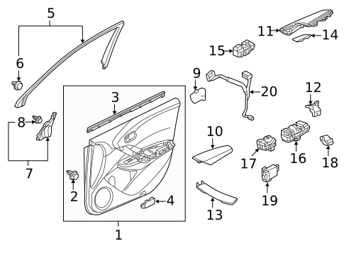 Interior Trim - Front Door for 2017 Acura RDX #0
