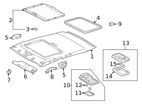 Interior Trim - Roof for 2002 Toyota Corolla #0
