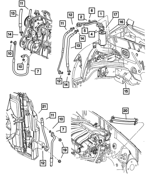 Air Conditioner and Heater Plumbing for 2003 Chrysler PT Cruiser #2