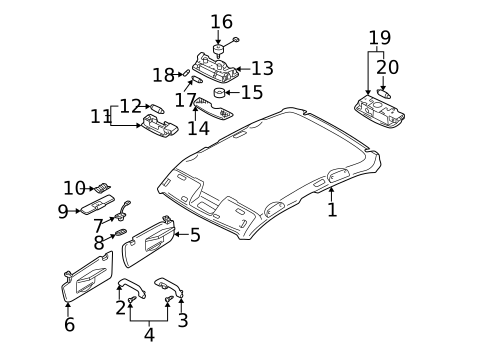 Interior Trim - Roof for 2001 Volkswagen Passat #3