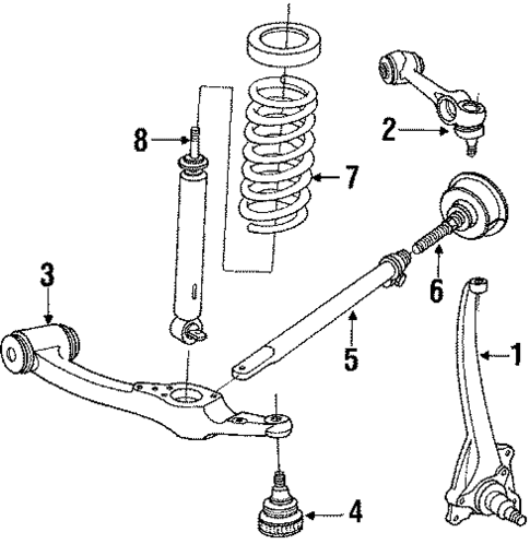 Front Suspension for 1985 Mercedes-Benz 500SEL #0