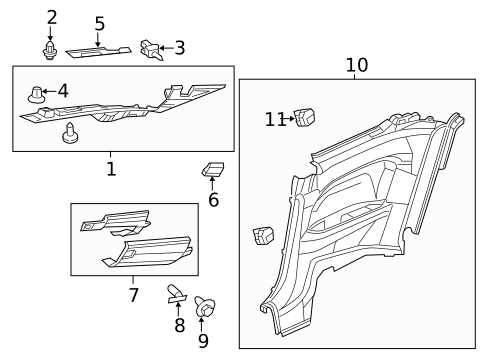 Interior Trim - Quarter Panels for 2013 Honda Civic #0