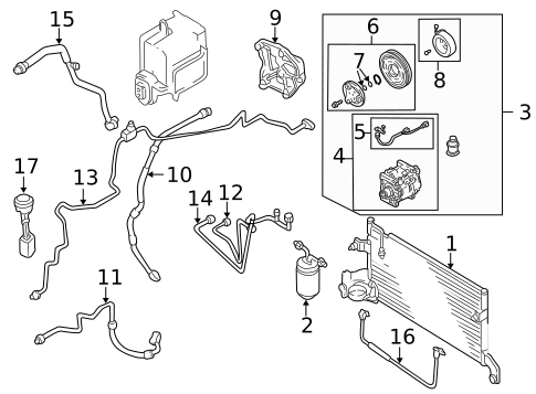 Condenser, Compressor & Lines for 2001 Mazda Millenia #0