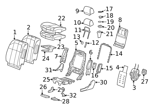 Front Seat Components for 2008 Cadillac STS #1