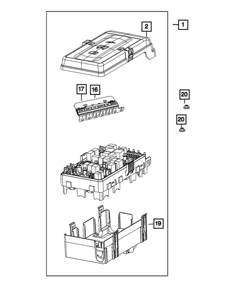 Power Distribution, Fuse Block, Junction Block, Relays and Fuses for 2020 Jeep Wrangler #7