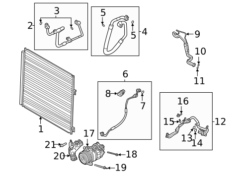 Condenser, Compressor & Lines for 2022 Land Rover Range Rover #1