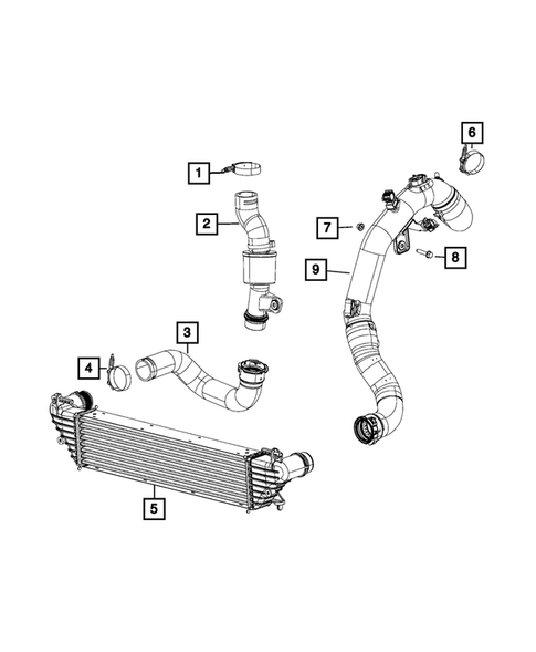 Radiator and Related Parts; Charge Air Cooler for 2017 Fiat 500L #1