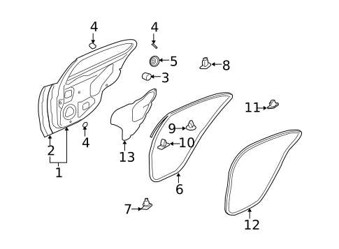 Door & Components for 2017 Mitsubishi Lancer #1