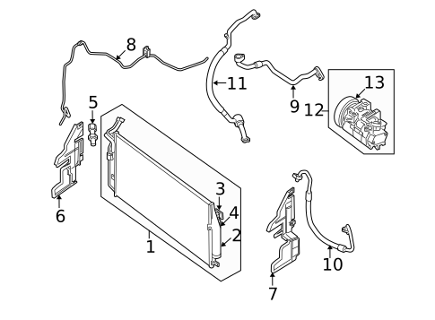 Condenser, Compressor & Lines for 2010 Nissan Maxima #0