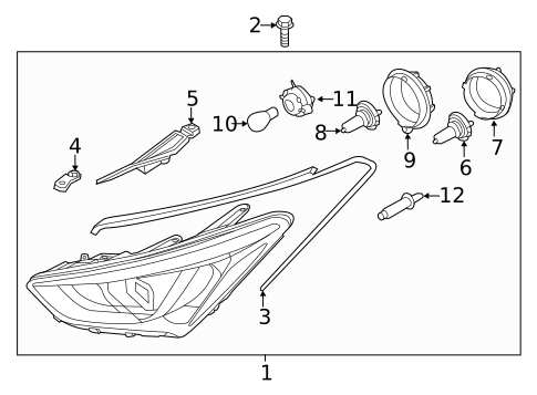 Headlamp Components for 2015 Hyundai Santa Fe #1