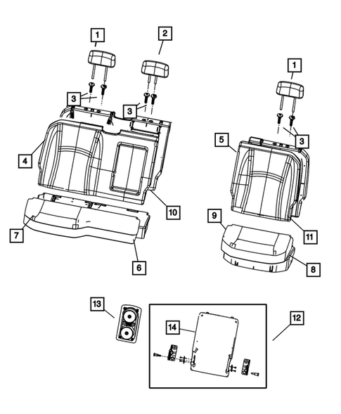 Rear Seats - Second Row for 2010 Dodge Ram 1500 #1