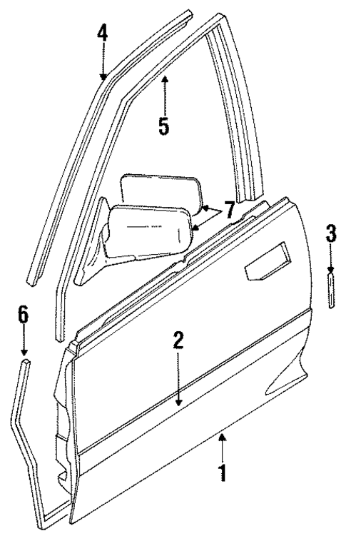 Door & Components for 1990 Subaru Legacy #0