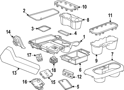 Center Console for 2025 GMC Hummer EV SUV #6