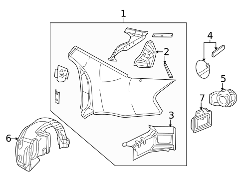 Quarter Panel & Components for 2003 Chrysler Sebring #0