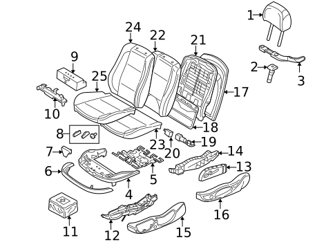 Front Seat Components for 2010 BMW X3 #1