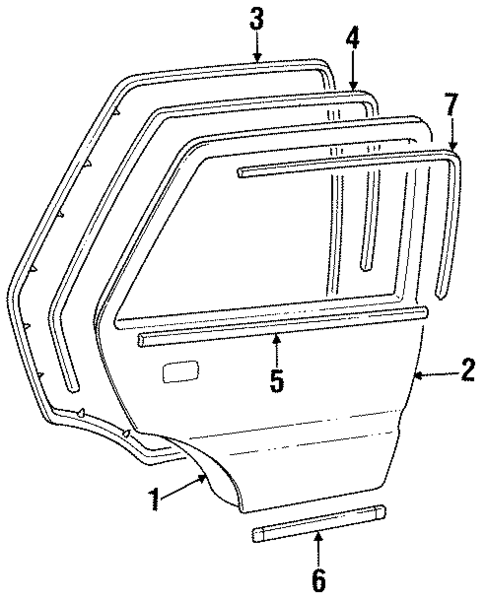 Door & Components for 1994 Hyundai Sonata #1