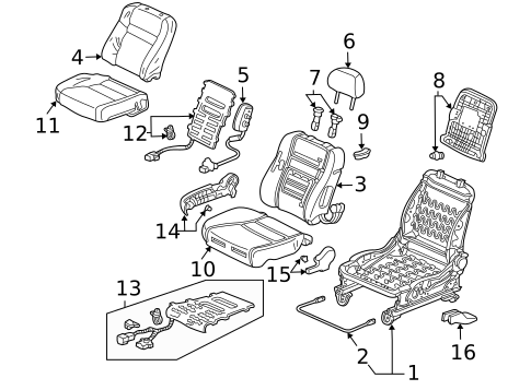 Front Seat Components for 2004 Acura TSX #1