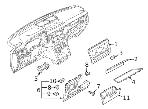 Instrument Panel Components for 2018 Volkswagen Atlas #1