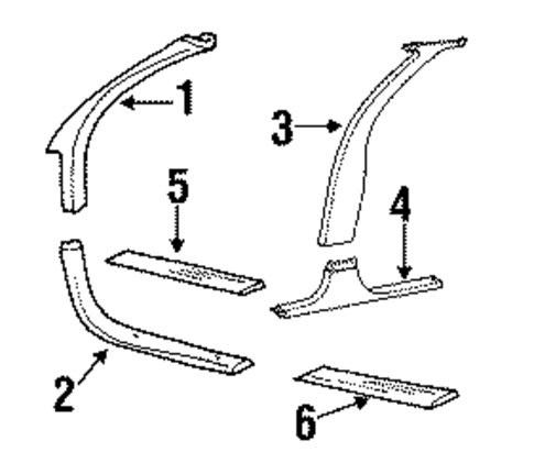 Interior Trim - Pillars for 1992 Buick Regal #0