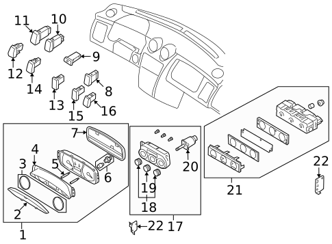 Cluster & Switches for 2006 Hyundai Tiburon #0