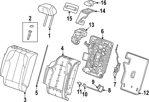 Rear Seat Components for 2025 Cadillac LYRIQ #1