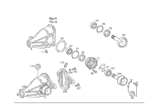 Rear Axle Housing with Differential for 1993 Mercedes-Benz 600SL #3