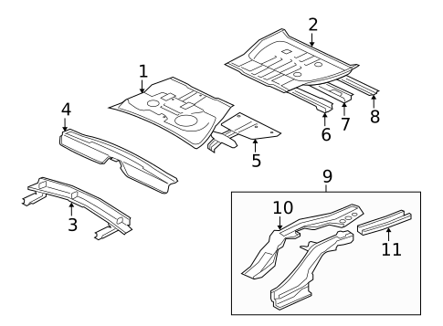 Rear Floor & Rails for 2011 Mitsubishi Outlander #0