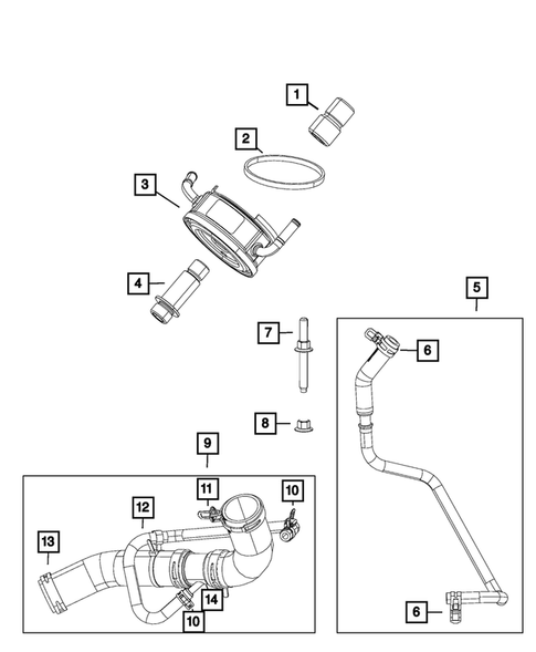 Engine Oil Cooler for 2023 Ram 1500 Classic #1