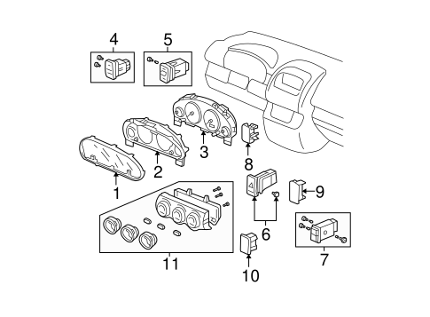 Cluster & Switches for 2004 Honda CR-V #0