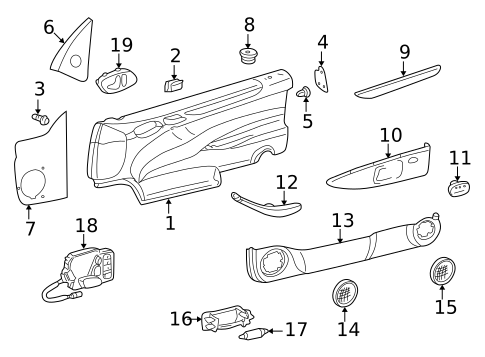 Interior Trim - Door for 1999 Mercedes-Benz CLK430 #0