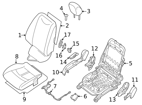 Passenger Seat Components for 2013 Nissan LEAF #0