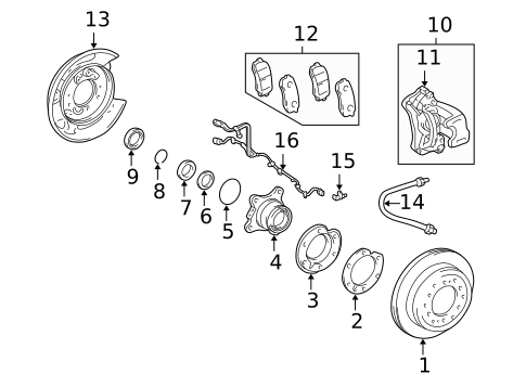 Brake Components for 2006 Lexus GX470 #1