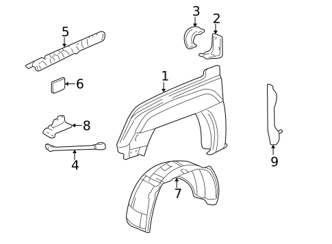 Fender & Components for 2003 Chevrolet Avalanche 2500 #0