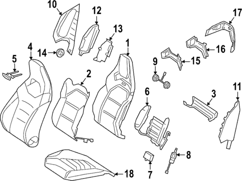 Passenger Seat Components for 2022 Mercedes-Benz GLA35 AMG #1