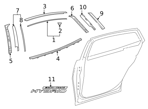 Exterior Trim - Rear Door for 2025 Lexus LS500h #0