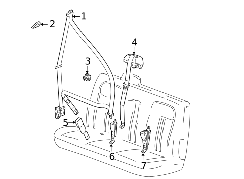 Rear Seat Belts for 2003 GMC Savana 3500 #0