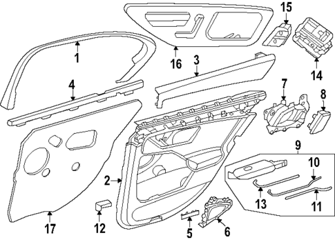 Interior Trim - Rear Door for 2025 Mercedes-Benz GLC43 AMG #1