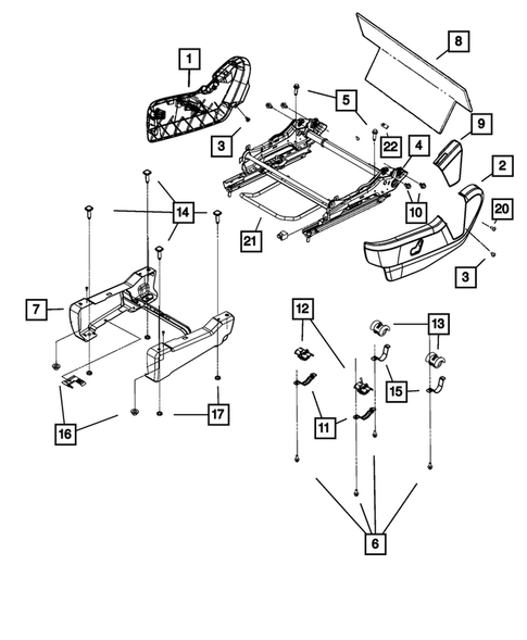 Front Seats - Adjusters, Recliners, Shields and Risers for 2014 Ram C/V #0