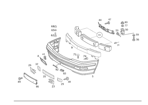 Front Bumper for 1993 Mercedes-Benz 600SL #1