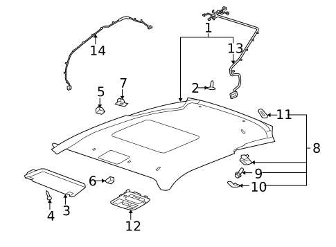 Interior Trim - Roof for 2014 Chevrolet Camaro #1
