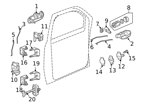 Lock & Hardware for 2005 Saab 9-7x #0