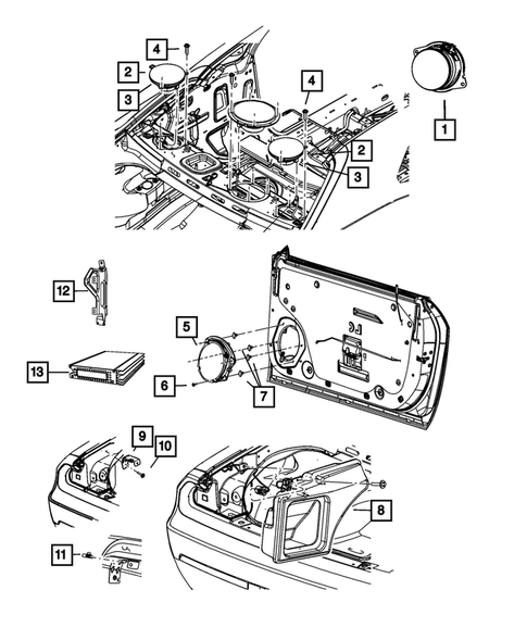 Radio, Antenna, Speakers, DVD, and Video systems for 2010 Dodge Challenger #1
