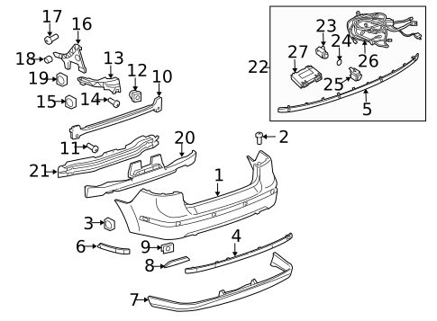 Bumper & Components - Rear for 2007 Saab 9-3 #1