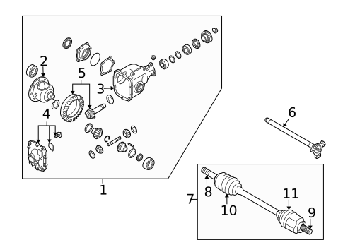Carrier & Front Axles for 2010 INFINITI FX50 #3