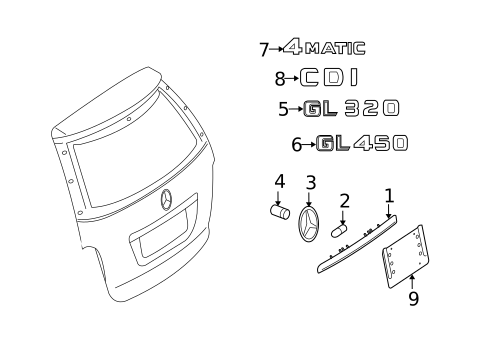 Exterior Trim - Lift Gate for 2010 Mercedes-Benz GL350 #0